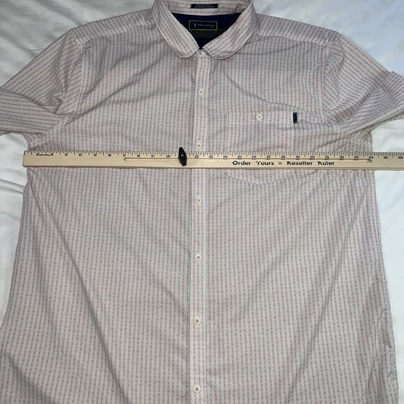 William Murray Shirt Mens Size XL Pink White Beer Beersucker Golf Button Down SS - Picture 8 of 15